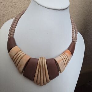 Napier Brown and Gold Tribal Necklace